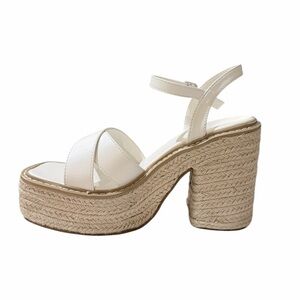 Forever 21 Elegant White Platform Sandals 8.5